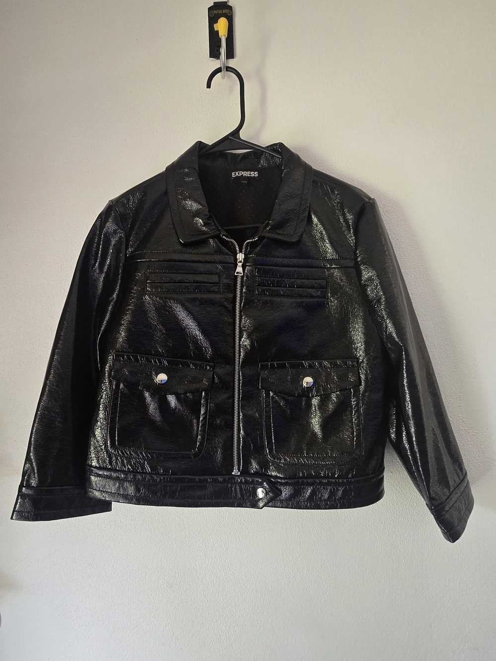 Express Womens Black Faux Leather Jacket